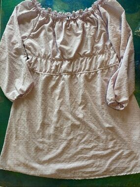 Divided Lavender Ruffled Swiss-Dot Top